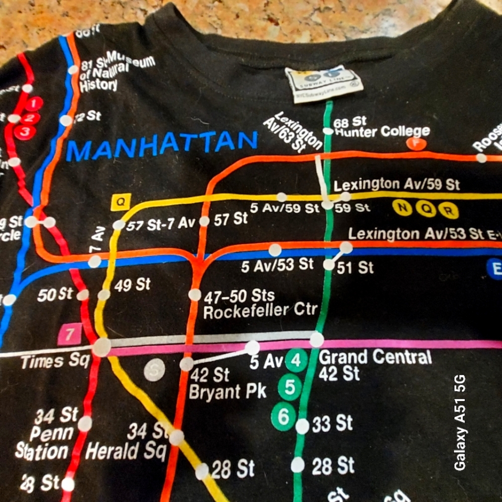 NYC subway line t shirt Manhattan trains
